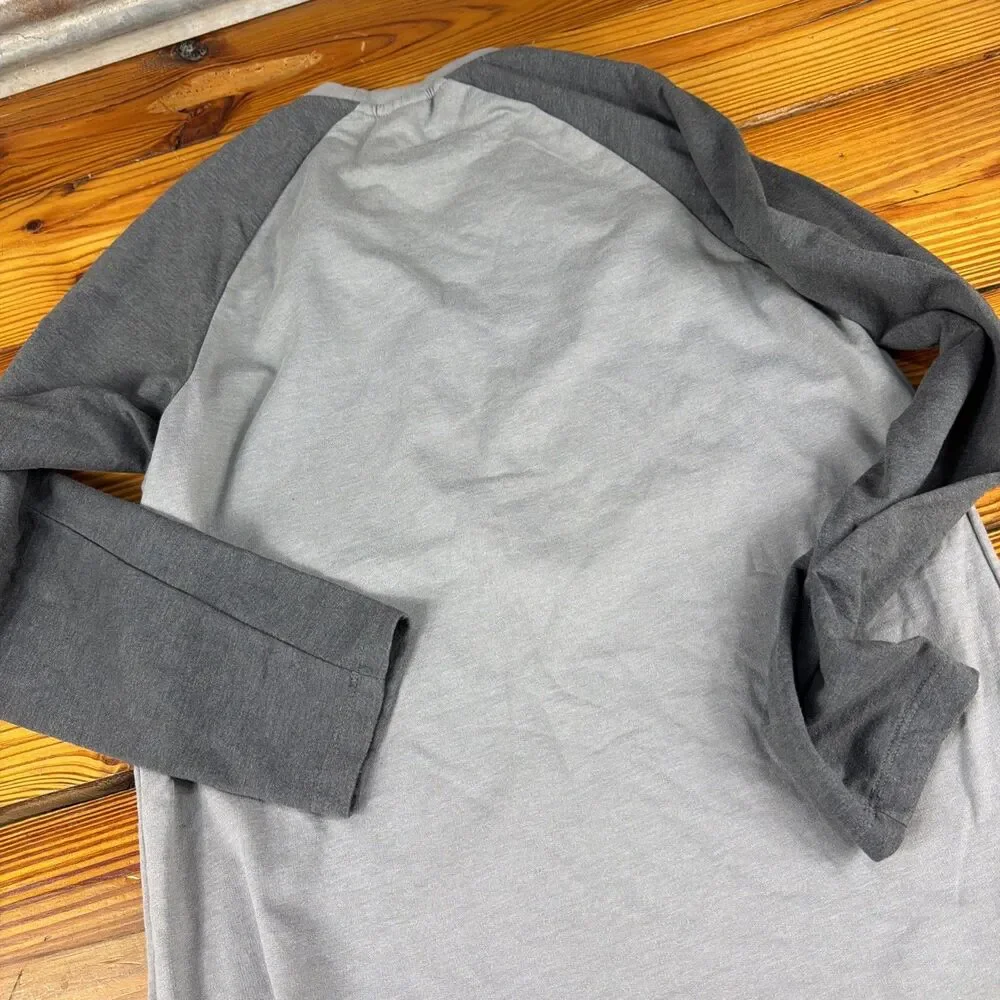 Patagonia Fleece T Shirt Mens Medium Organic Cotton Gray Heavyweight Long Sleeve